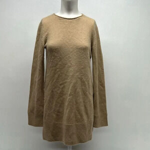 Vince Pure Cashmere Sweater Long Sleeve Crew Neck Knit Top Shirt Tan Brown XS